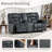 Modern Soft Microfiber Manual Reclining Loveseat Sofa With Center Console & Cup Holders (Set Of 2)-1199416303