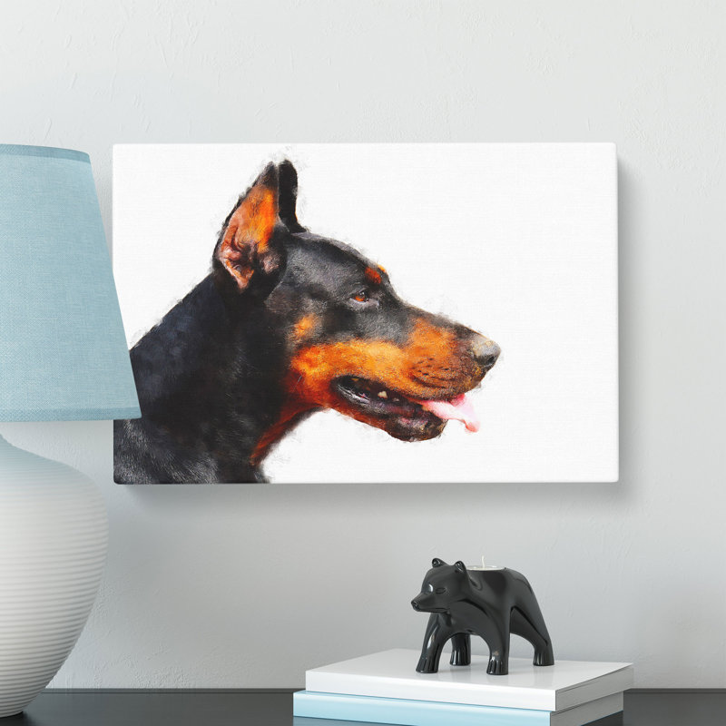 Magnificent Doberman Dog - Wrapped Canvas, 50cm H x 76cm W x 3cm D