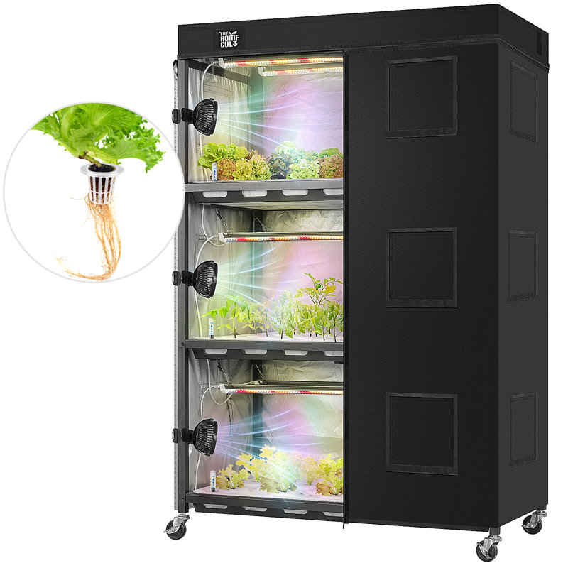 Tablette de culture hydroponique avec lumière de croissance, support de serre d'intérieur avec tente à lumière DEL à spectre complet, ensemble de culture d'intérieur Microgreen