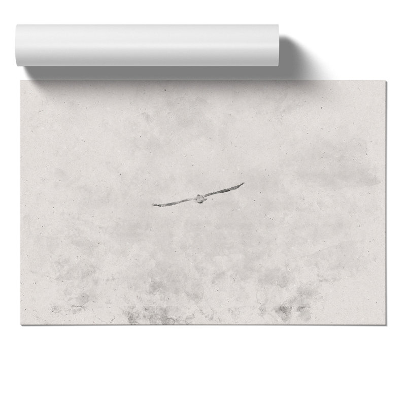Seagull Flying in the Sky Watercolour - Frameless Print, 59cm H x 84cm W x 0.1cm D