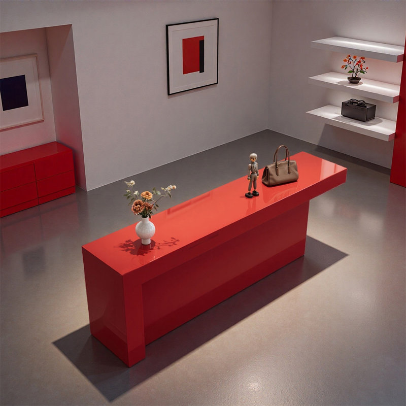 Table de présentation moderne, H 29,53 po x l 86,61 po x P 15,75 po