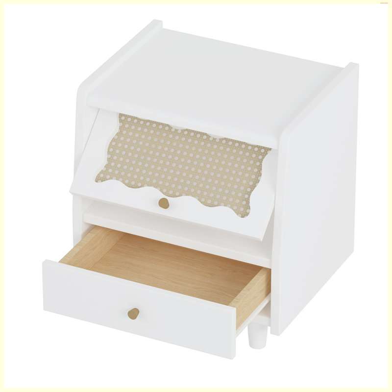 Table de chevet en bois, Blanc