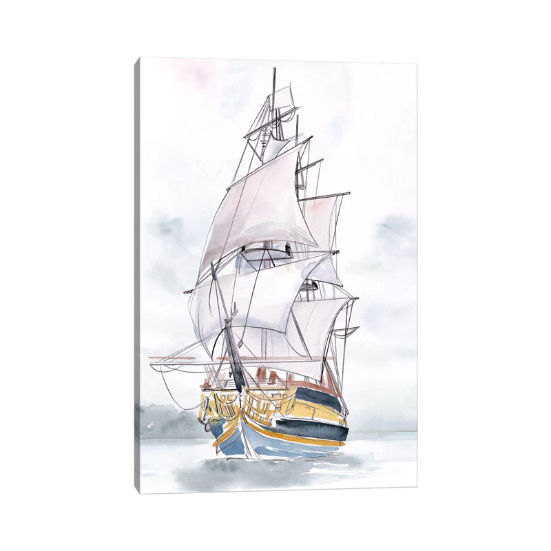 Tall Ship II 1 Piece Wrapped Canvas Wall Art, 101.6 cm H x 66.04 cm W x 3.175 cm D