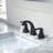 Pyramid Widespread Bathroom Faucet 3 Hole, 2-handle Bathroom Sink Faucet with Drain Assembly-66906328
