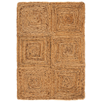 Tapis géométrique en jute tissé à la main en fibre naturelle Chrissey
