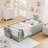 Boucle Upholstered Platform Bed with Cute Rabbit Ear Shaped Headboard-261240785