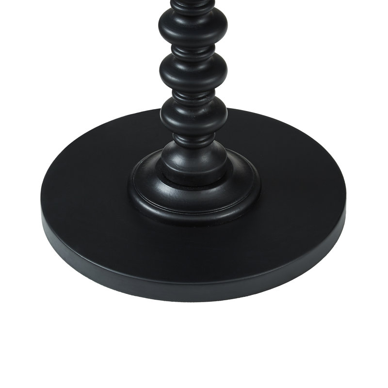 Fiama Black Solid Wood Round End Table