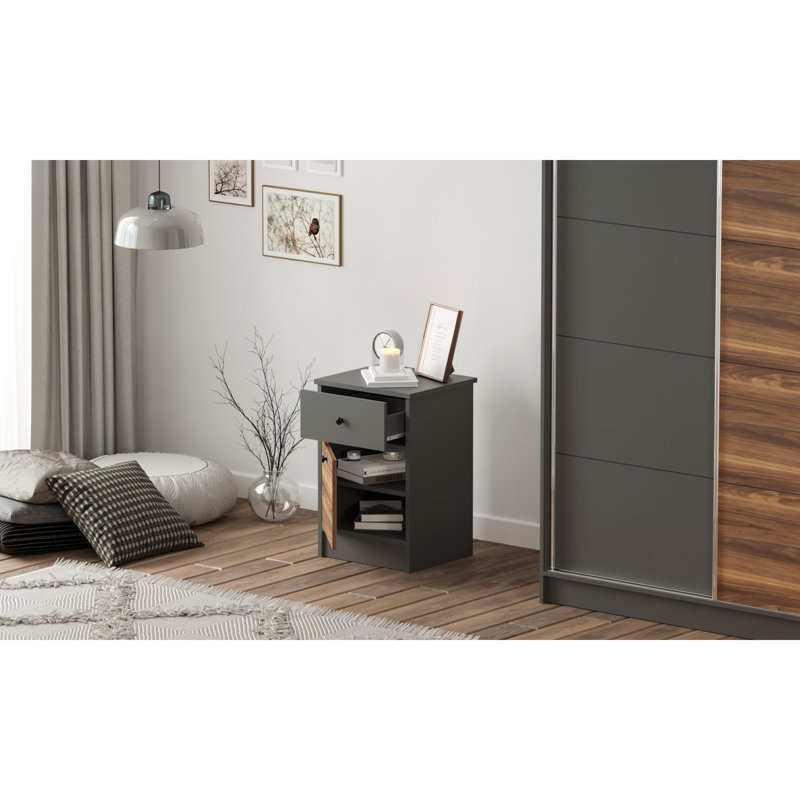 Dau 45cm W Manufactured Wood Bedside Table
