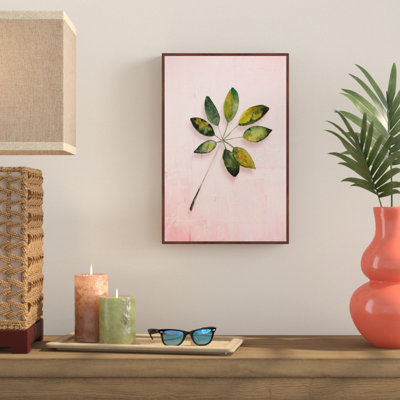 «Leaf Portait in Blush», reproduction de peinture acrylique sur toile encadrée