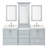 85 " W Freestanding Standard 2 Double Vanity Bathroom Vanity With White Quartz Top with Mirror-1063983450