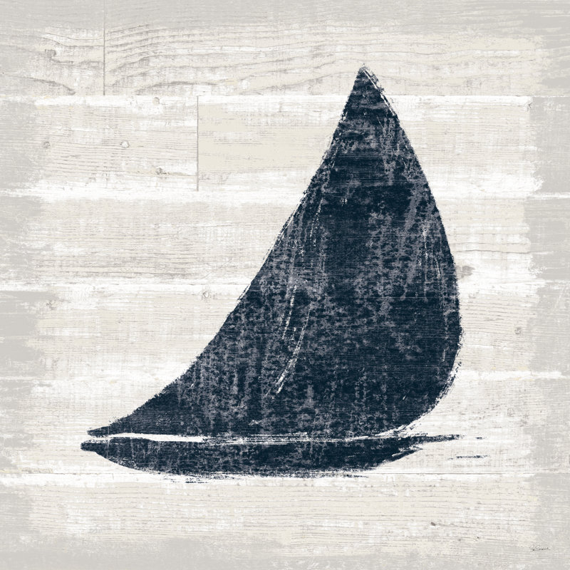 Driftwood Coast I - bleu, H 36 po x l 36 po, Oui, Cadre simple noir