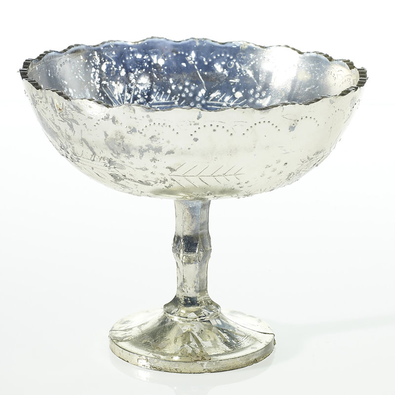 Handmade Glass Table Vase, Silver