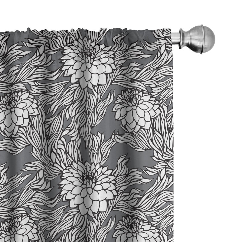 Paire de rideaux semi-transparents avec passe-tringle Dahlia, l 28 po x L 63 po
