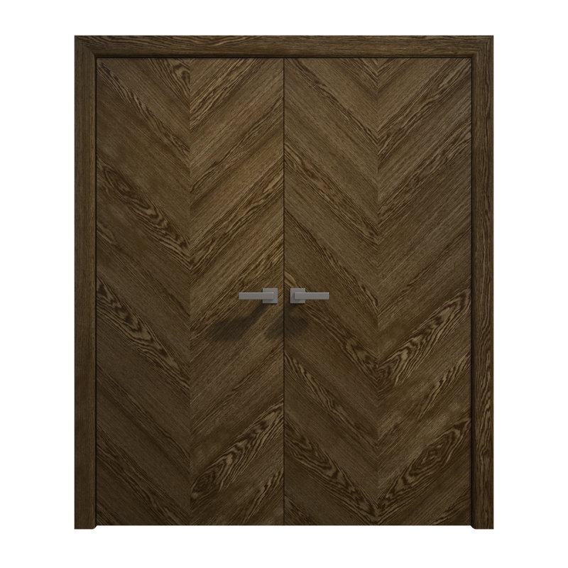 Portes doubles intérieures intérieures | Ego 5005 | Cadre de panneau intérieur en bois massif | Portes modernes pour placard