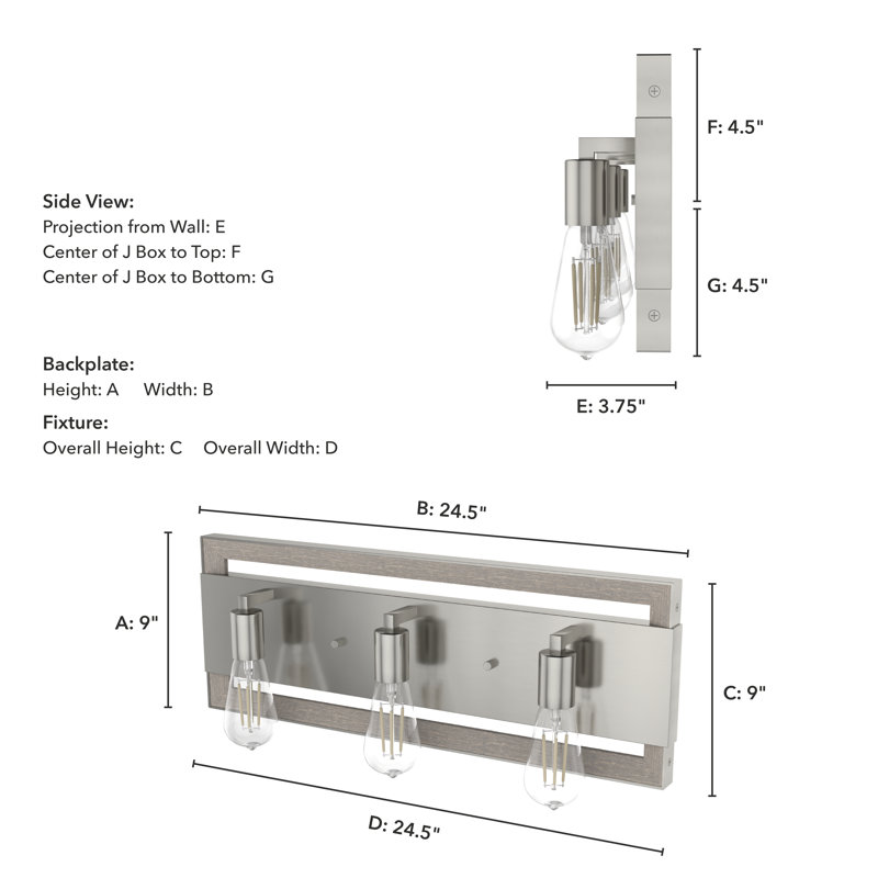 Woodburn Dimmable Vanity Light, Brushed Nickel, 4