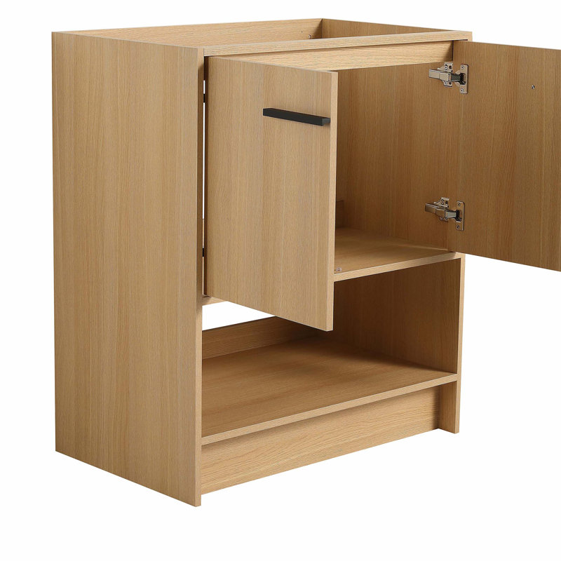 Meuble-lavabo autoportant, 2 portes, meuble-lavabo autoportant, contreplaqué, évier de salle de bain, Chêne