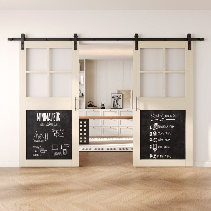 Portes de grange non assemblées et finies de style tableau noir 42 po x 84 po Homacer Tinsmith, 42 po x 84 po
