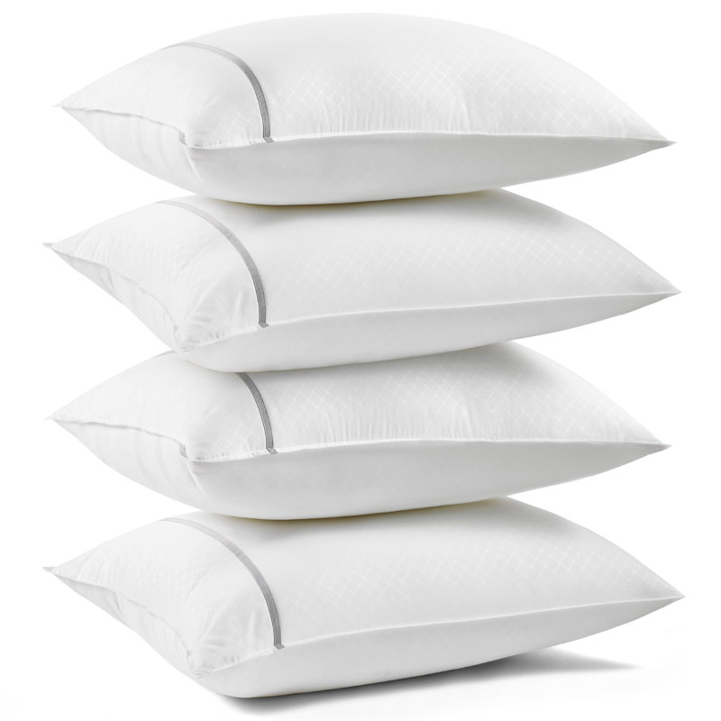 Oreillers moelleux pour dormir avec housse respirante, Gris, Standard