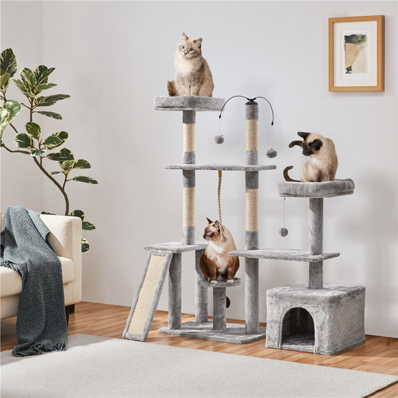 136cm H Cat Tree, Light Grey