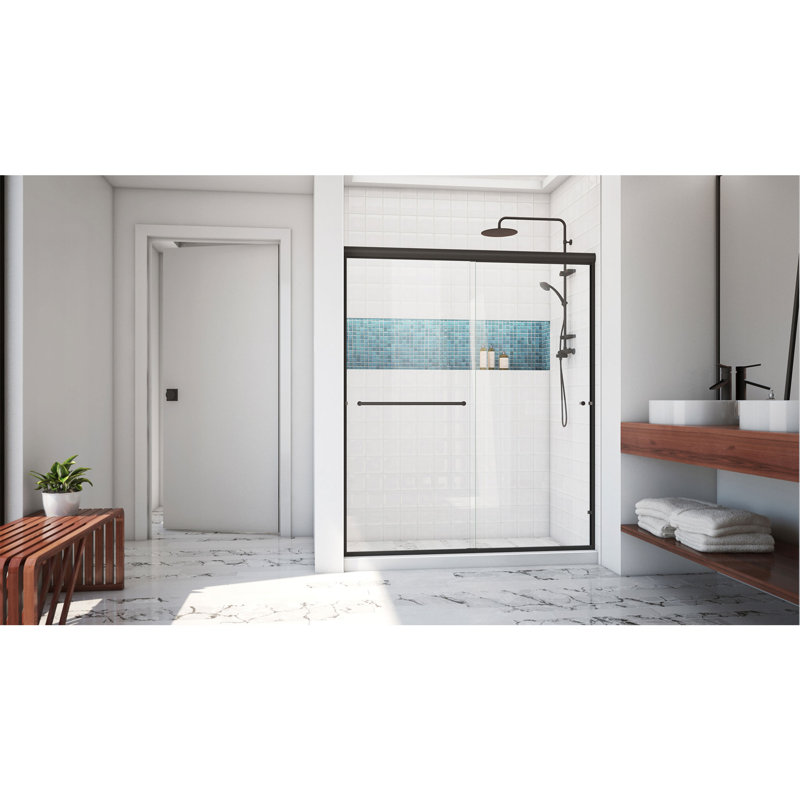 Porte de douche semi-encadrée Alliance Pro Bypass avec technologie ClearMax™, Clair, Bronze huilé, 60"