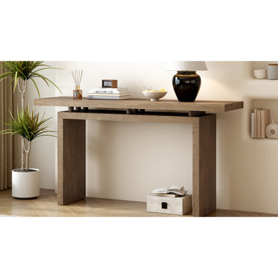 Placage de frêne, console, couloir, salon, design astucieux, pieds, grain de bois naturel simple et élégant, look d'entrée, rangement spacieux