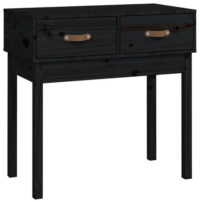 Kaeli Solid Wood Console Table, Black, 75 cm H x 76.5 cm W x 40 cm  D