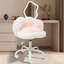 Fauteuil de coiffeuse rose avec patte de chat et rotation à 360 ° | Fauteuil de bureau ergonomique sans accoudoirs pour petit bureau, coiffeuse, chambre d'enfant et chambre à coucher