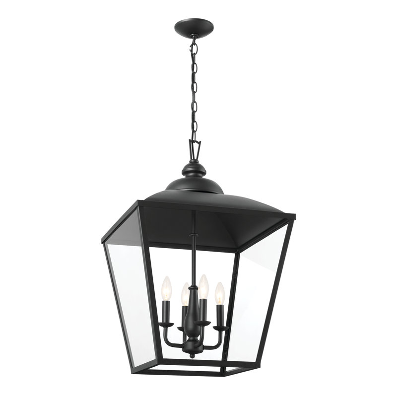 4 - Light Lantern Pendant, Textured Black