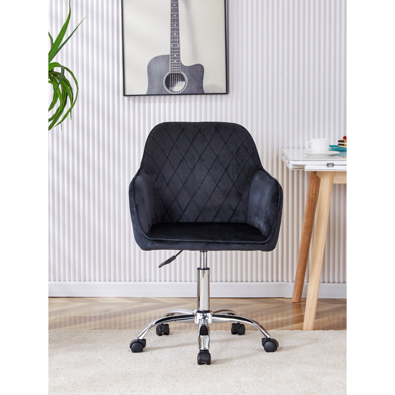 Orkanger Velvet Task Chair, Black