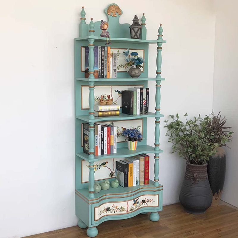 Painted solid wood bookcase