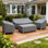 Ensemble de 4 housse pour chaise et causeuse gris 420D