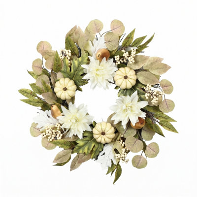 Couronne d'automne pour couronnes d'automne de 18 pouces pour porte d'entrée