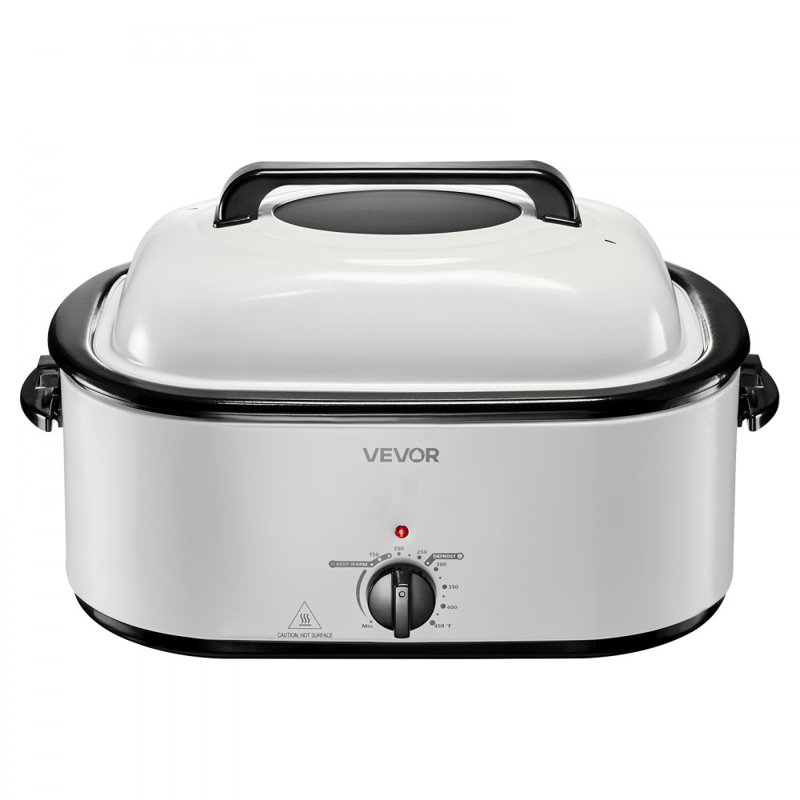 Roaster Oven, 26QT Electric Roasting Pan, 150-450℉ Adjustable Temperature Fast-Cooking Turkey Roaster with Cool-Touch Handle, Visible Self-Basting Lid, Defrost & Warm Function, Fits 30lb Turkey