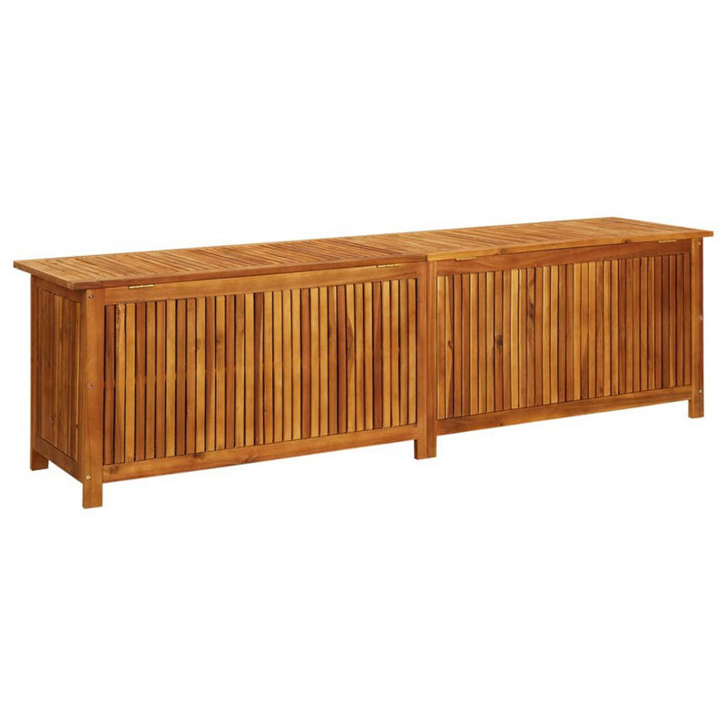 Misty Outdoor Storage Box, Natural Brown Solid Acacia Wood, 22.8" H x 78.7" W x 19.7" D