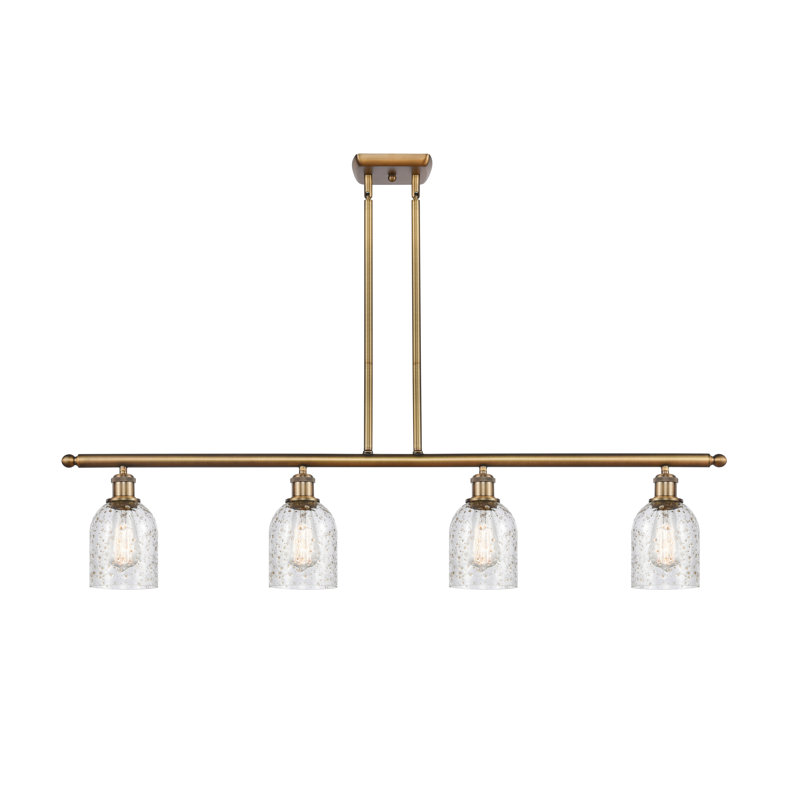 Luminaire suspendu linéaire à 4 lumières pour îlot de cuisine Vella, Mica, Ampoule non incluse, Bronze huilé