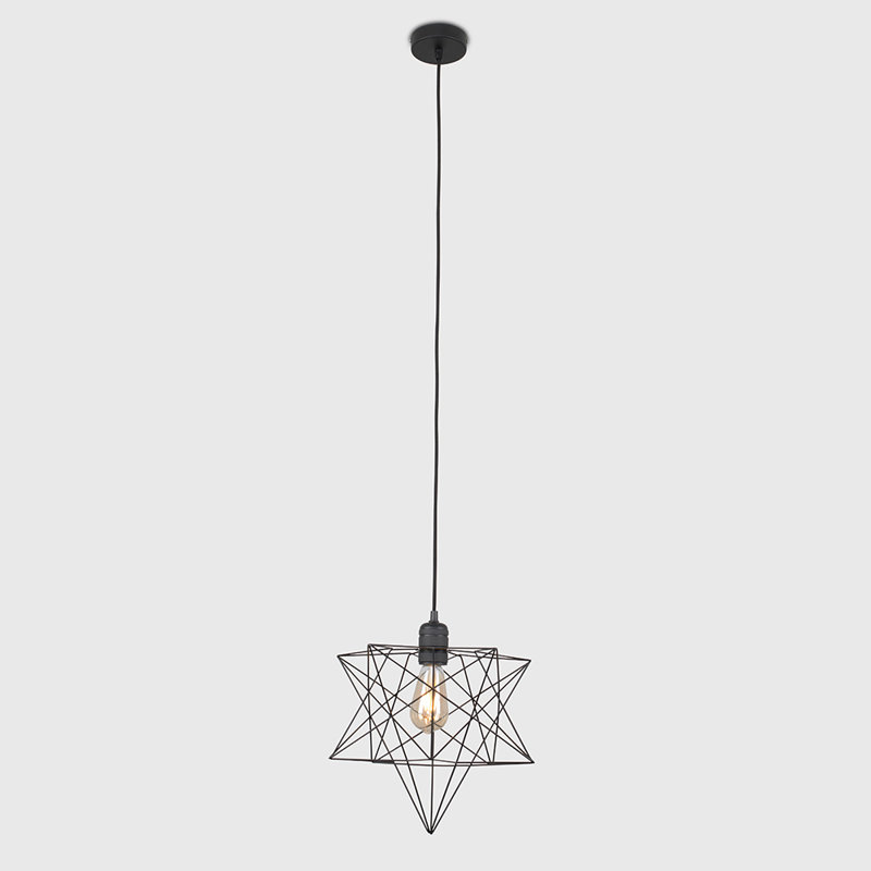 Baden 1 - Light Geometric Pendant, Black, Matt Black, No