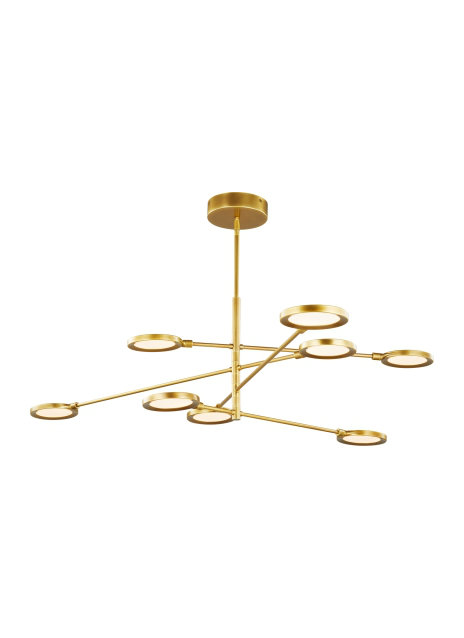 Spectica 8 Chandelier, Plated Brass