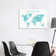 Leave Your Mark Aquamarine Watercolor World Map by Blursbyai - Gallery-Wrapped Canvas Giclée on Canvas