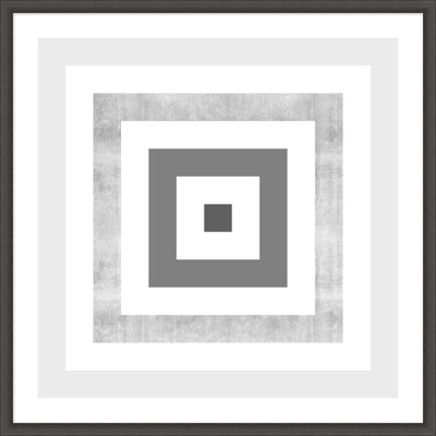 Silver Square 1' Framed Graphic Art Print on Glass