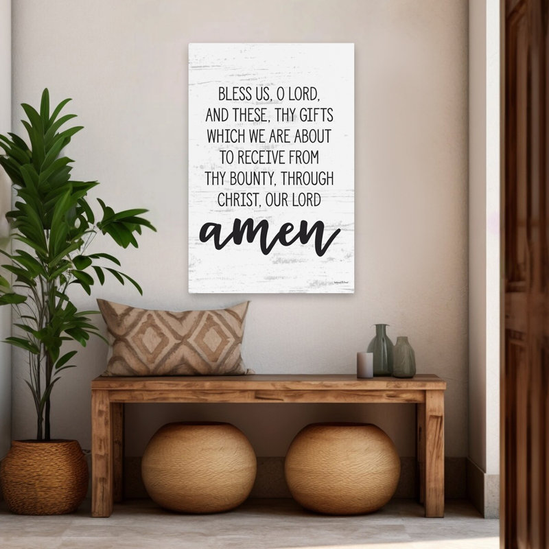 Bless Us - Modern Farmhouse Bless Us O Lord, H 32 po x l 48 po