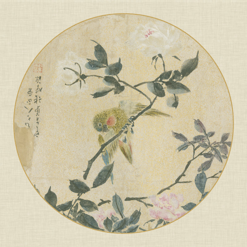 Oriental Bird Silk I - Wrapped Canvas Art Prints, 122cm H x 122cm W x 3.8cm D