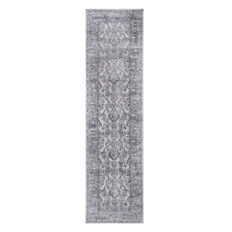 Élégant tapis de salon, sans perte de teinture et pour taches - 2 x 8 / gris animal - pour