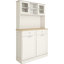 Rangement à déchets de 67,7 po de hauteur avec 3 tablettes réglables, 2 tiroirs et bac inclinable, armoire moderne blanche pour garde-robe utilitaire haut 1 bac. Cuisine, salle à manger, espace de vie.