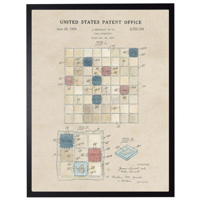 Game Board Patent 2 in Black Frame