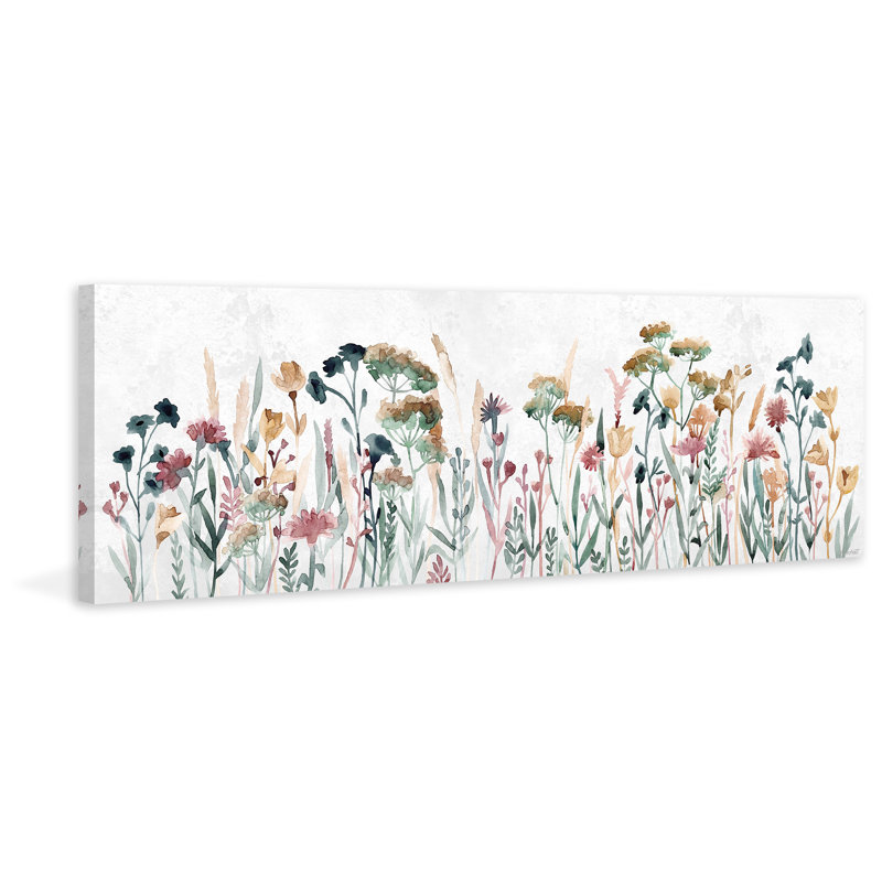 Field Of Flowers by August Grove - Wrapped Canvas Painting, 41cm H x 122cm W x 3.81cm D