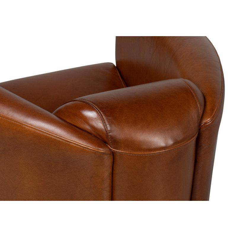 Mandy Armchair, Dark Brown Genuine Leather