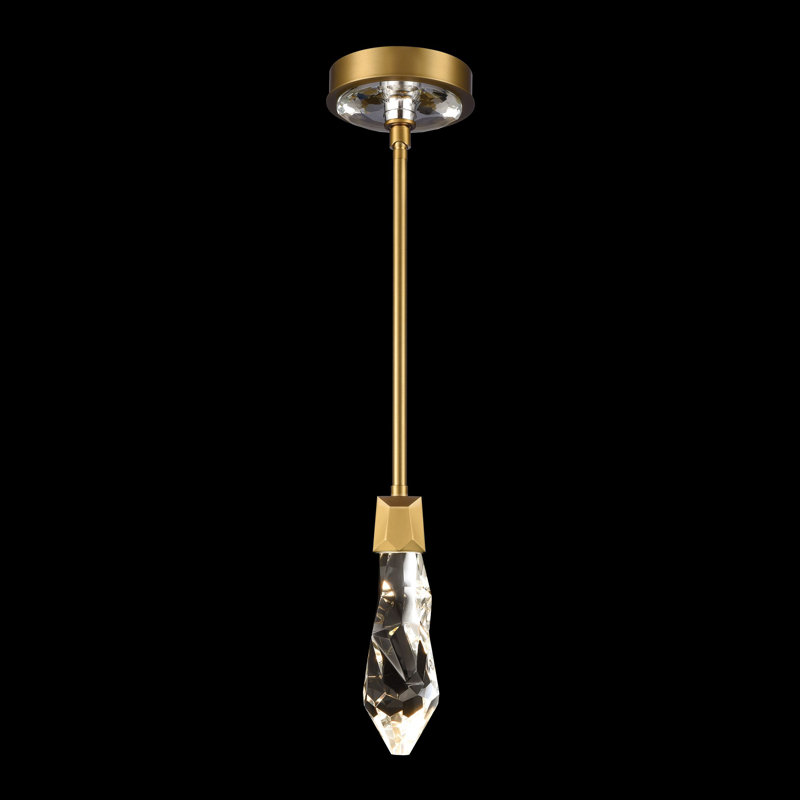 Luminaire suspendu simple à 1 lumière Angelus, Laiton vieilli
