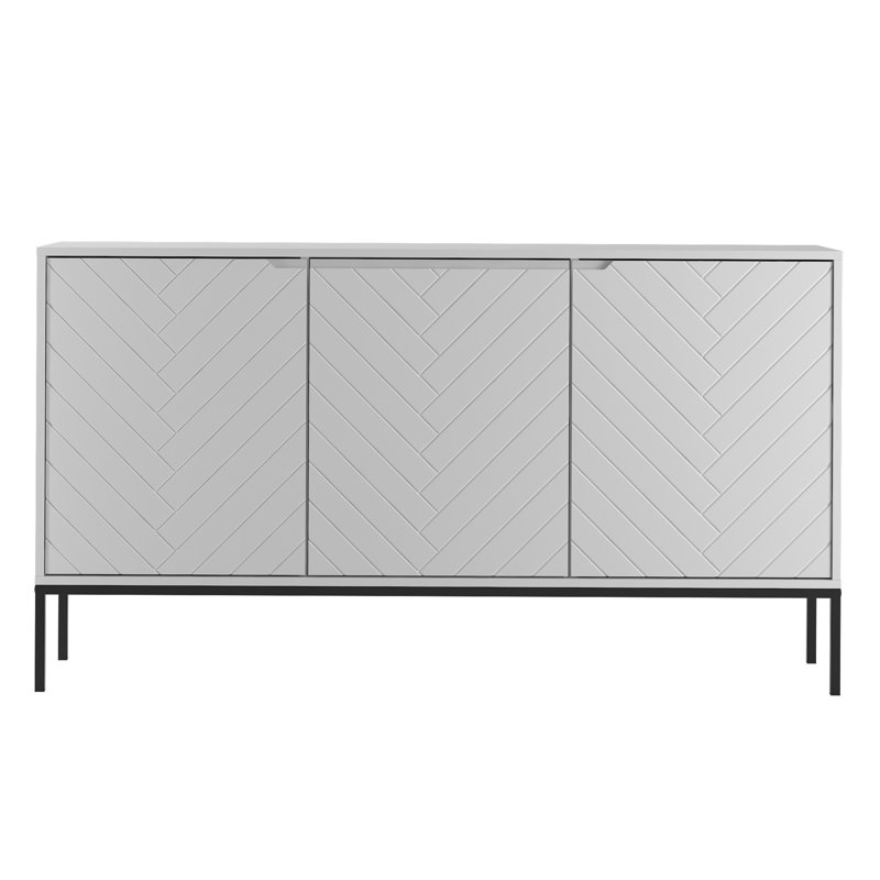 Rinor 383.54cm Sideboard, White/Black