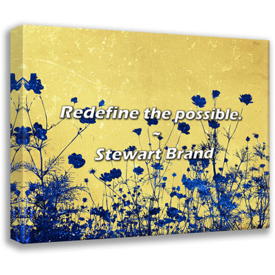 Citation artistique «Redéfinir le possible». Toile tendue par By Brand Brand