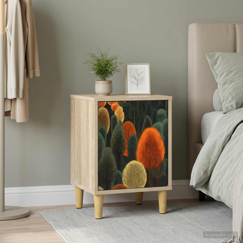  Bedside Cabinet Sonoma Oak Engineered Wood Nightstand Bedroom Furniture